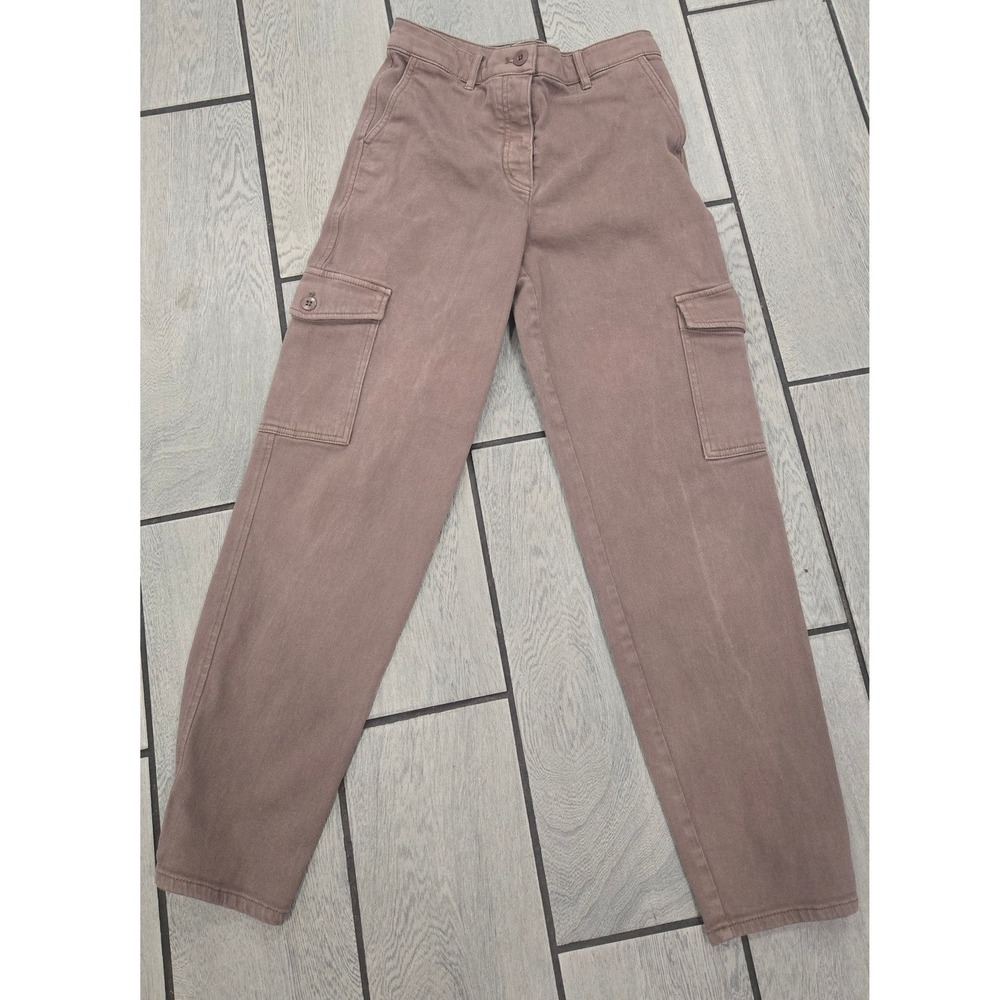 Wilfred Free Aritzia Cargo Pants Brown Mauve High Waisted Straight Leg Size 4